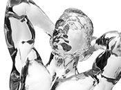 Sculpture, contemporary nude figure, crystal clear