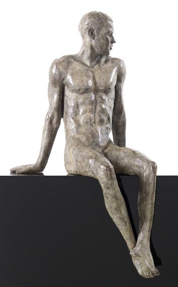 Bronze Sculpture, contemporary nude figure, Resolute