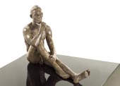 Bronze Sculpture, contemporary nude figure, Inquisitive